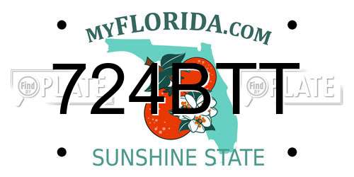 724BTT Florida License Plate