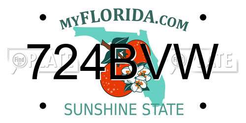 724BVW Florida License Plate