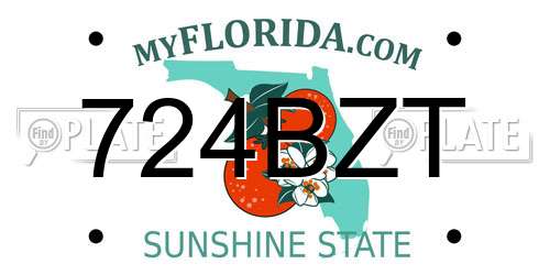 724BZT Florida License Plate
