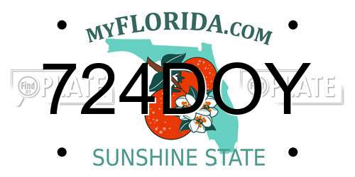 724DOY Florida License Plate