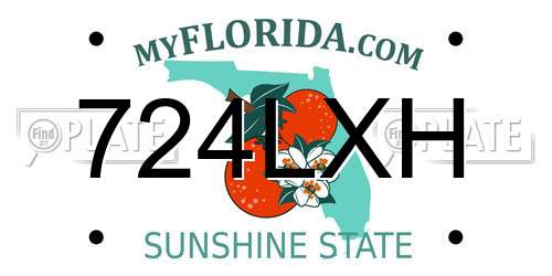 724LXH Florida License Plate