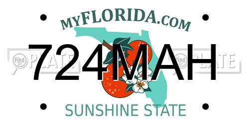 724MAH Florida License Plate