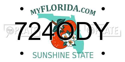 724ODY Florida License Plate