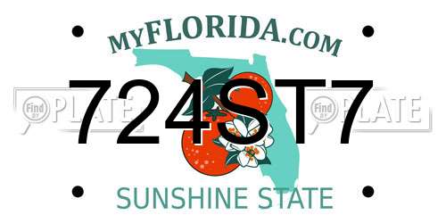 724ST7 Florida License Plate