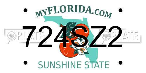 724SZ2 Florida License Plate