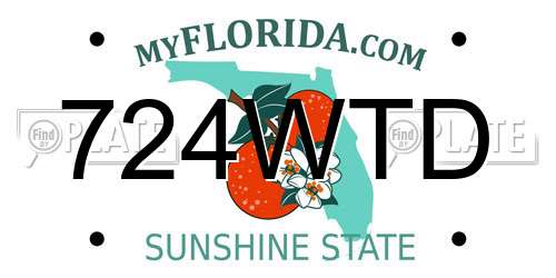 724WTD Florida License Plate