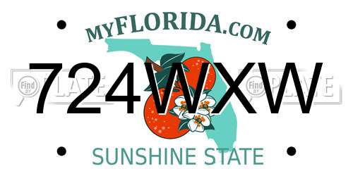 724WXW Florida License Plate