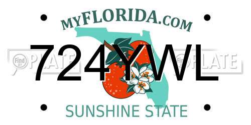724YWL Florida License Plate