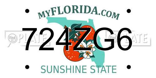 724ZG6 Florida License Plate