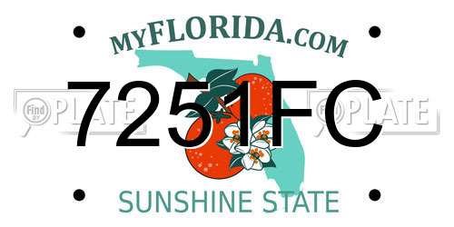 7251FC Florida License Plate