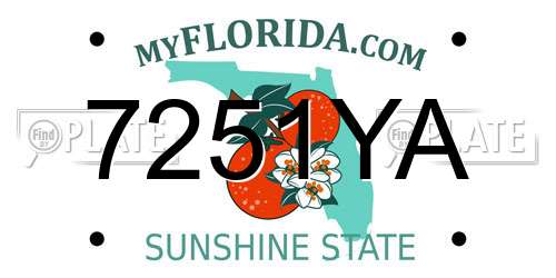 7251YA Florida License Plate