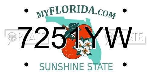 7251YW Florida License Plate