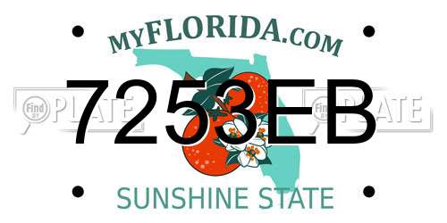 7253EB Florida License Plate