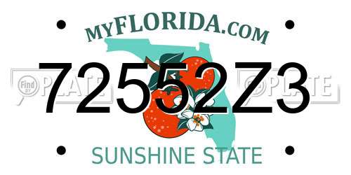 72552Z3 Florida License Plate