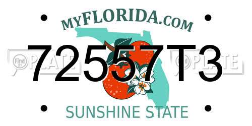 72557T3 Florida License Plate
