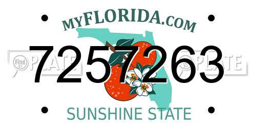 7257263 Florida License Plate