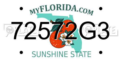 72572G3 Florida License Plate