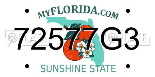72577G3 Florida License Plate
