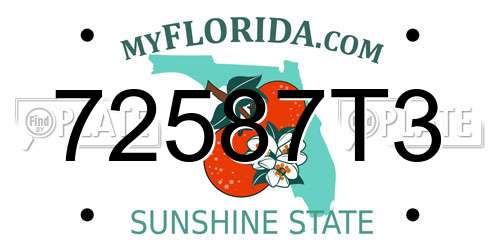 72587T3 Florida License Plate