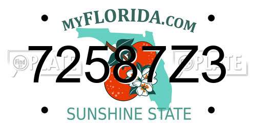 72587Z3 Florida License Plate