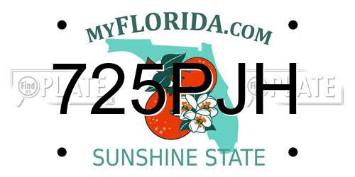 725PJH Florida License Plate