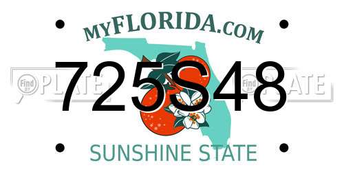 725S48 Florida License Plate