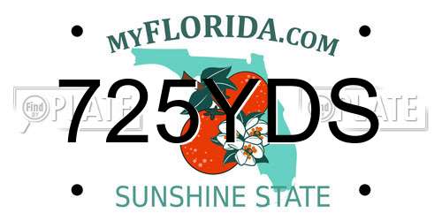 725YDS Florida License Plate