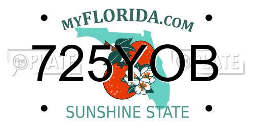 725YOB Florida License Plate