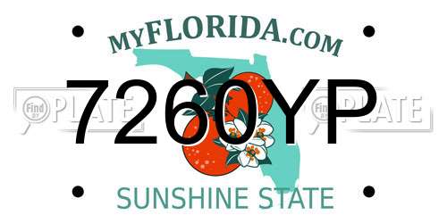 7260YP Florida License Plate