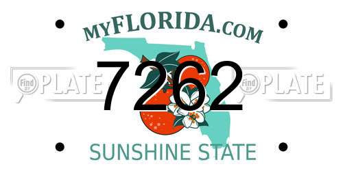 7262 Florida License Plate