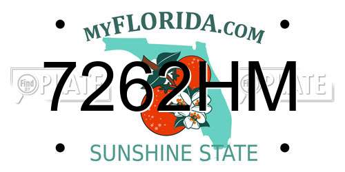 7262HM Florida License Plate