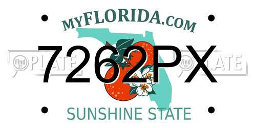 7262PX Florida License Plate