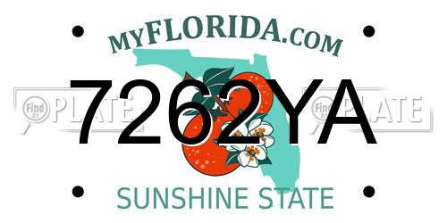7262YA Florida License Plate