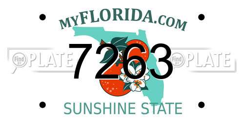 7263 Florida License Plate
