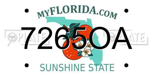 7265OA Florida License Plate