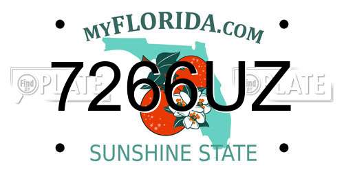7266UZ Florida License Plate