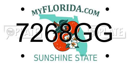 7268GG Florida License Plate