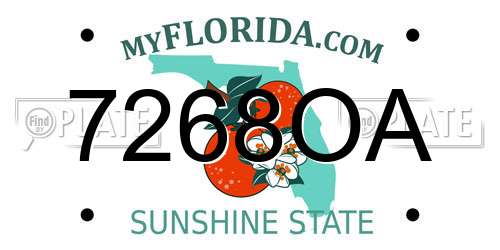 7268OA Florida License Plate