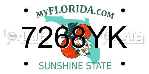 7268YK Florida License Plate