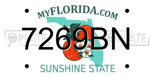7269BN Florida License Plate
