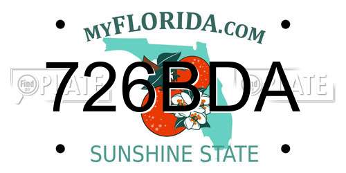 726BDA Florida License Plate