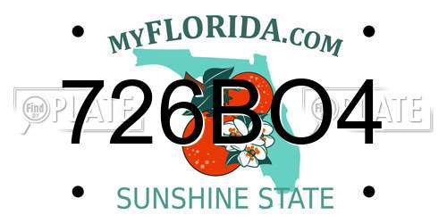 726BO4 Florida License Plate