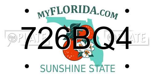 726BQ4 Florida License Plate