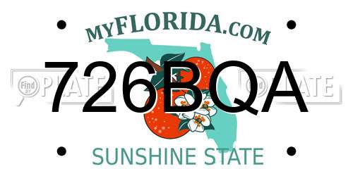 726BQA Florida License Plate