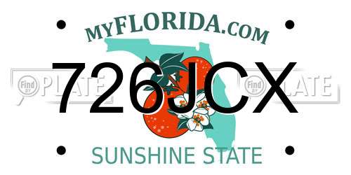726JCX Florida License Plate
