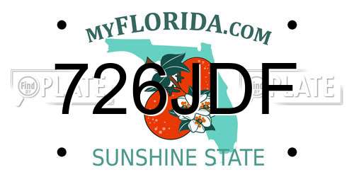 726JDF Florida License Plate