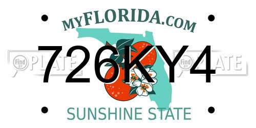 726KY4 Florida License Plate