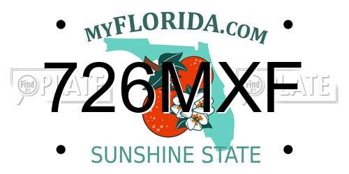 726MXF Florida License Plate