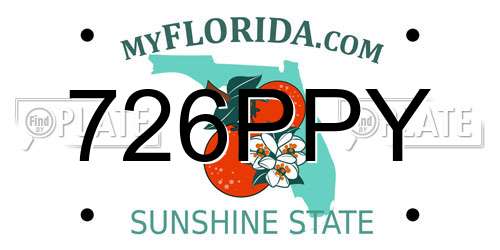 726PPY Florida License Plate