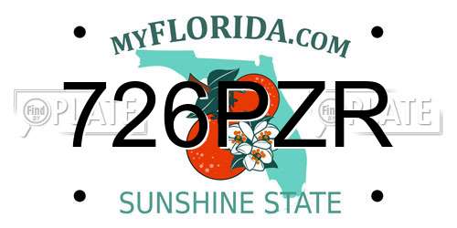 726PZR Florida License Plate